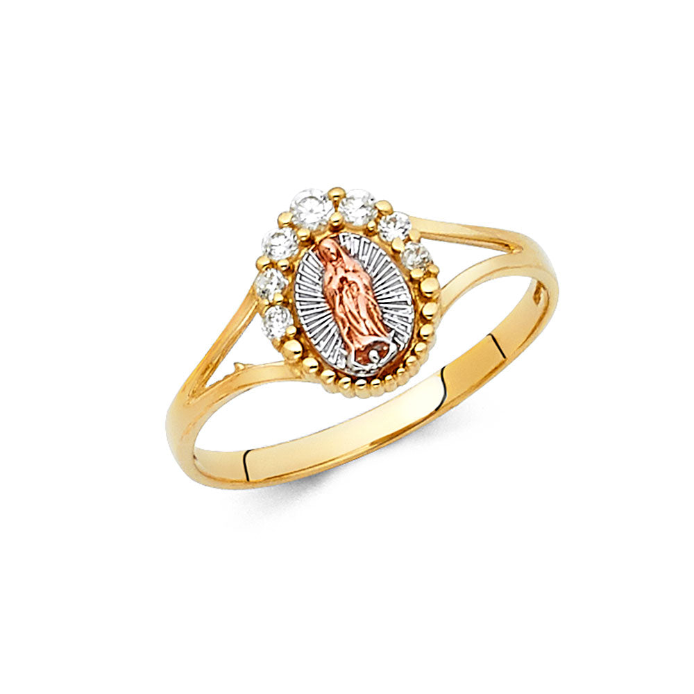 3 tone Guadalupe CZ Ring